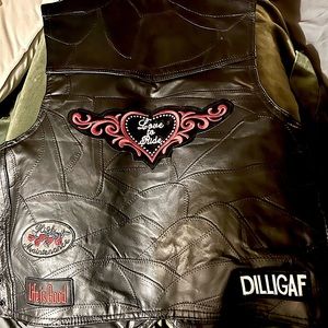 Ladies Leather Riding Vest XL